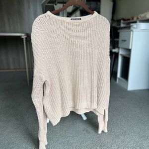Brandy Melville Cream Crew Neck Sweater